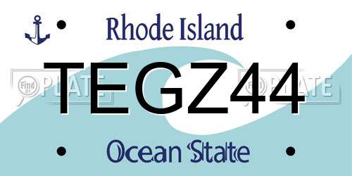 TEGZ44 Rhode Island License Plate