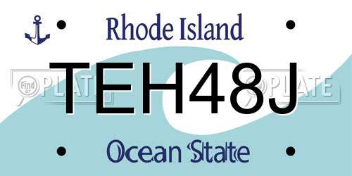 TEH48J Rhode Island License Plate
