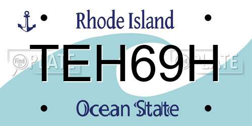 TEH69H Rhode Island License Plate
