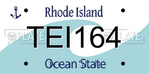 TEI164 Rhode Island License Plate
