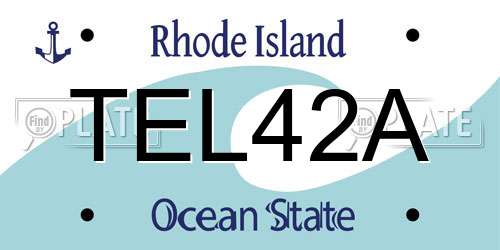 TEL42A Rhode Island License Plate