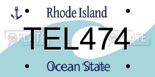 TEL474 Rhode Island License Plate