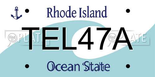 TEL47A Rhode Island License Plate