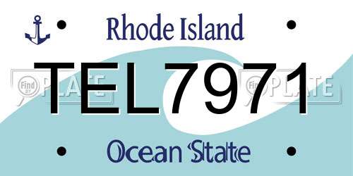 TEL7971 Rhode Island License Plate