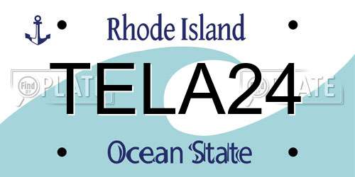 TELA24 Rhode Island License Plate