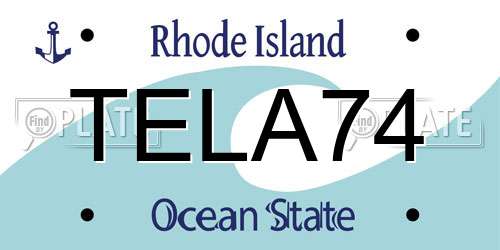 TELA74 Rhode Island License Plate