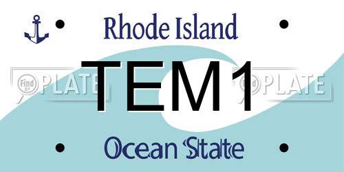 TEM1 Rhode Island License Plate