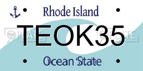TEOK35 Rhode Island License Plate