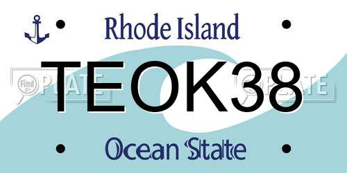 TEOK38 Rhode Island License Plate