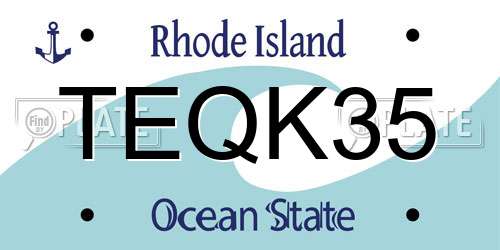 TEQK35 Rhode Island License Plate