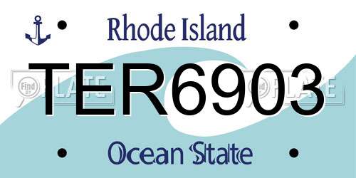 TER6903 Rhode Island License Plate