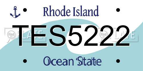 TES5222 Rhode Island License Plate