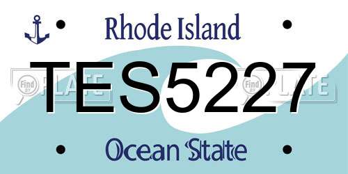 TES5227 Rhode Island License Plate