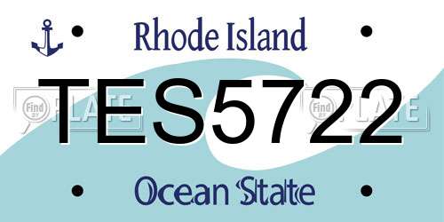 TES5722 Rhode Island License Plate
