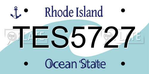 TES5727 Rhode Island License Plate
