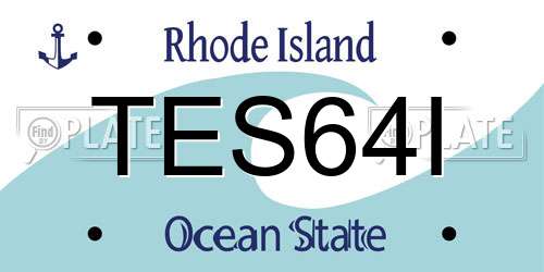 TES64I Rhode Island License Plate