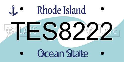 TES8222 Rhode Island License Plate