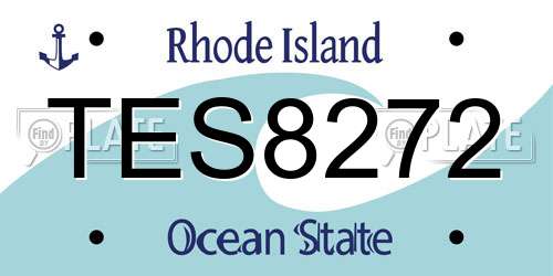 TES8272 Rhode Island License Plate