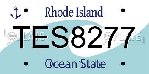 TES8277 Rhode Island License Plate