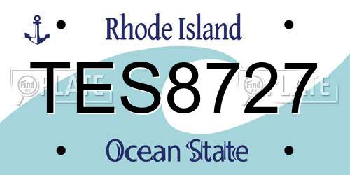 TES8727 Rhode Island License Plate