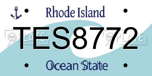 TES8772 Rhode Island License Plate