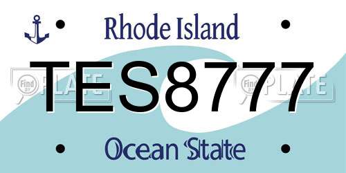 TES8777 Rhode Island License Plate