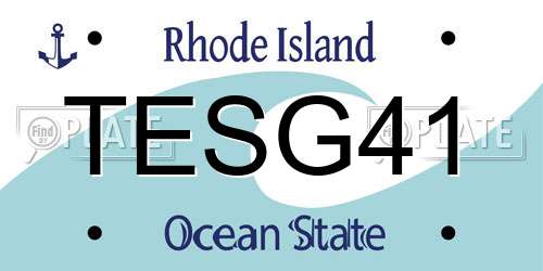TESG41 Rhode Island License Plate