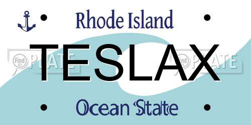TESLAX Rhode Island License Plate