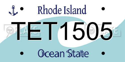 TET1505 Rhode Island License Plate