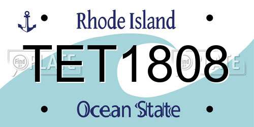 TET1808 Rhode Island License Plate