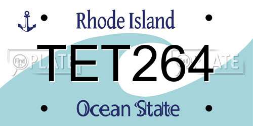 TET264 Rhode Island License Plate