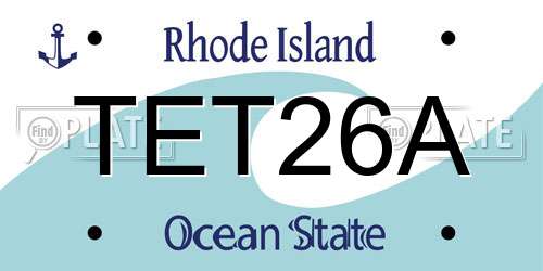 TET26A Rhode Island License Plate