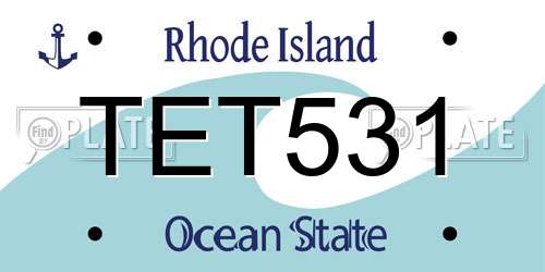 TET531 Rhode Island License Plate