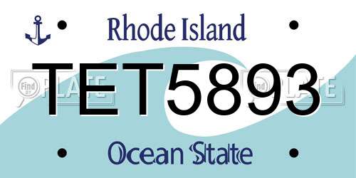 TET5893 Rhode Island License Plate