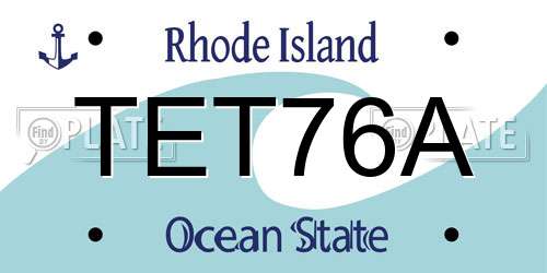 TET76A Rhode Island License Plate