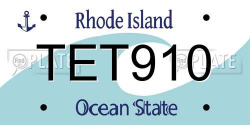 TET910 Rhode Island License Plate