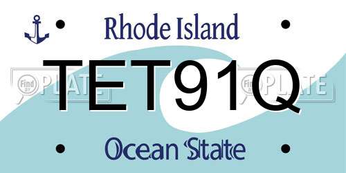 TET91Q Rhode Island License Plate