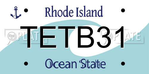 TETB31 Rhode Island License Plate