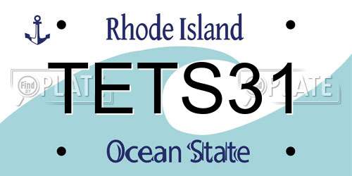TETS31 Rhode Island License Plate