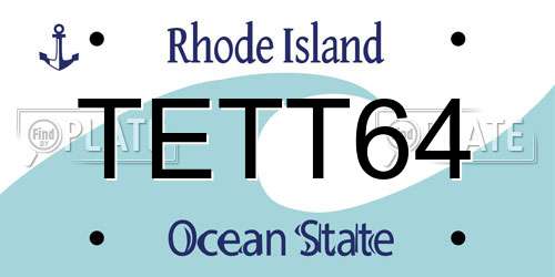 TETT64 Rhode Island License Plate