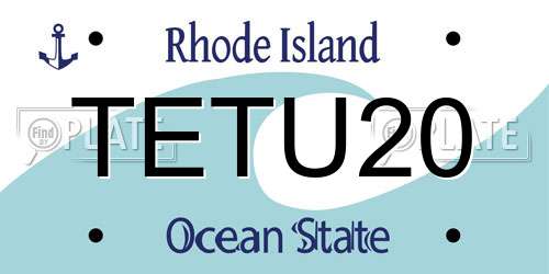TETU20 Rhode Island License Plate