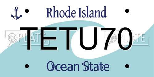TETU70 Rhode Island License Plate