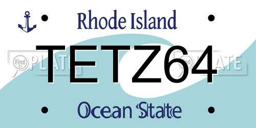 TETZ64 Rhode Island License Plate