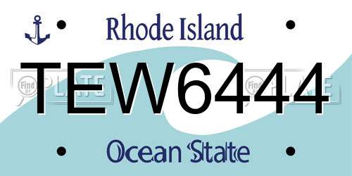 TEW6444 Rhode Island License Plate