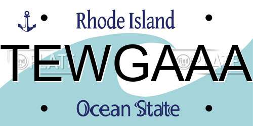 TEWGAAA Rhode Island License Plate