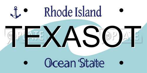 TEXASOT Rhode Island License Plate