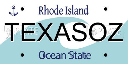 TEXASOZ Rhode Island License Plate