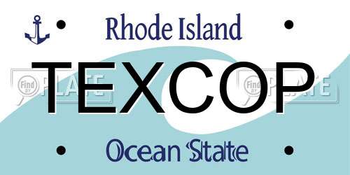TEXCOP Rhode Island License Plate