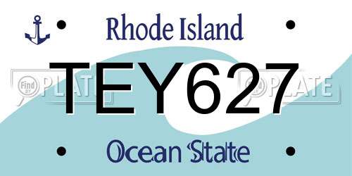 TEY627 Rhode Island License Plate