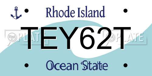 TEY62T Rhode Island License Plate